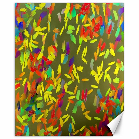 Colorful brush strokes painting on a green background                                                    Canvas 16  x 20  from ArtsNow.com 15.75 x19.29  Canvas - 1