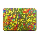 Colorful brush strokes painting on a green background                                                    Small Doormat