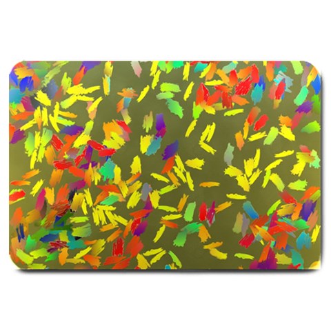 Colorful brush strokes painting on a green background                                                    Large Doormat from ArtsNow.com 30 x20  Door Mat