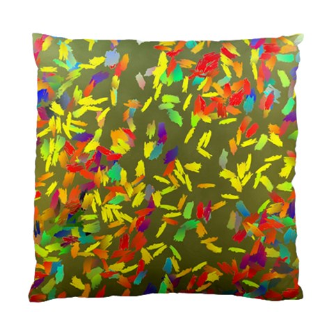 Colorful brush strokes painting on a green background                                                   Standard Cushion Case (Two Sides) from ArtsNow.com Front