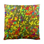 Colorful brush strokes painting on a green background                                                   Standard Cushion Case (Two Sides)