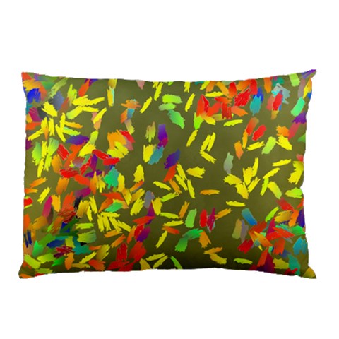 Colorful brush strokes painting on a green background                                                    Pillow Case from ArtsNow.com 26.62 x18.9  Pillow Case