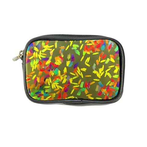 Colorful brush strokes painting on a green background                                                    Coin Purse from ArtsNow.com Front