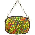 Colorful brush strokes painting on a green background                                                    Chain Purse (Two Sides)