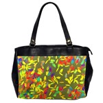 Colorful brush strokes painting on a green background                                                    Oversize Office Handbag (2 Sides)