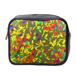 Colorful brush strokes painting on a green background                                                    Mini Toiletries Bag (Two Sides)