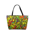 Colorful brush strokes painting on a green background                                                    Classic Shoulder Handbag