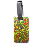 Colorful brush strokes painting on a green background                                                    Luggage Tag (one side)