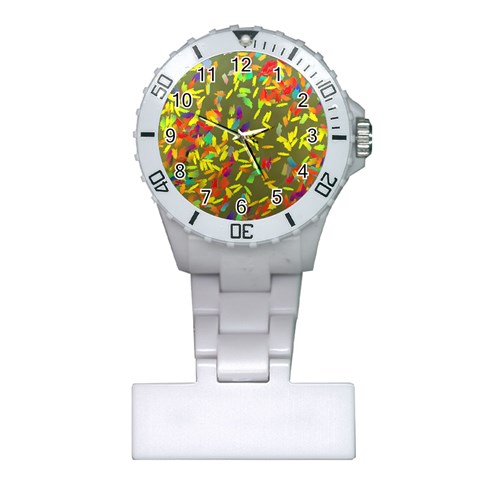 Colorful brush strokes painting on a green background                                                    Nurses Watch from ArtsNow.com Front