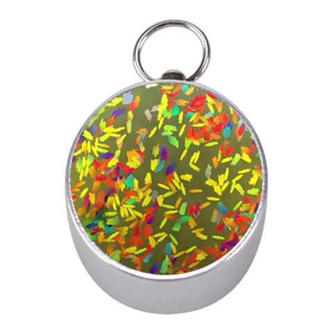 Colorful brush strokes painting on a green background                                                    Silver Compass (Mini) from ArtsNow.com Front