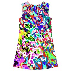 Colorful paint texture                                                        Kids  Short Sleeve Velvet Dress from ArtsNow.com Back