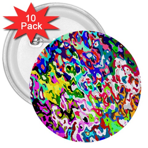 Colorful paint texture                                                    3  Button (10 pack) from ArtsNow.com Front