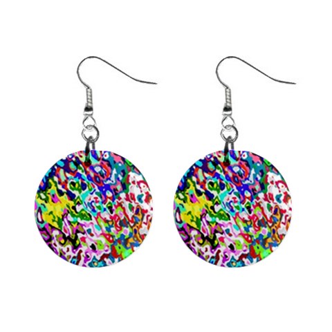 Colorful paint texture                                                    1  Button Earrings from ArtsNow.com Front