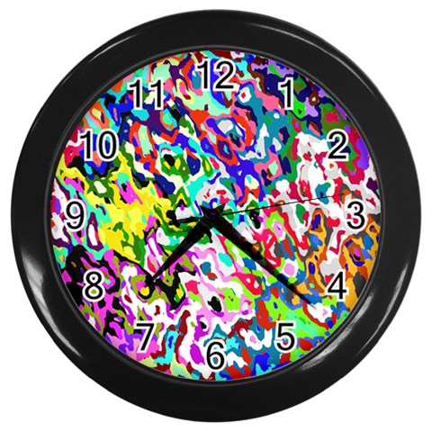 Colorful paint texture                                                    Wall Clock (Black) from ArtsNow.com Front