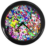 Colorful paint texture                                                    Wall Clock (Black)