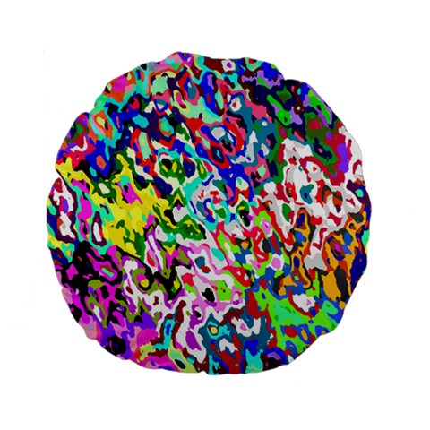 Colorful paint texture                                                   Standard 15  Premium Flano Round Cushion from ArtsNow.com Back