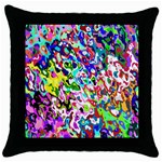 Colorful paint texture                                                    Throw Pillow Case (Black)