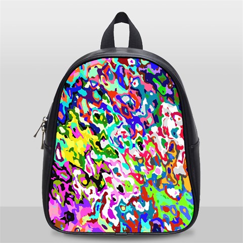 Colorful paint texture                                                    School Bag (Small) from ArtsNow.com Front