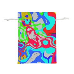 Colorful distorted shapes on a grey background                                                 Lightweight Drawstring Pouch (L) from ArtsNow.com Back