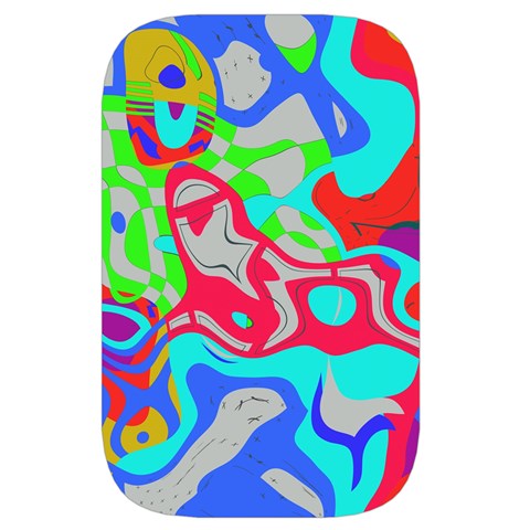 Colorful distorted shapes on a grey background                                                  Waist Pouch (Large) from ArtsNow.com Front