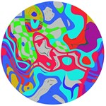 Colorful distorted shapes on a grey background                                                  Wooden Bottle Opener (Round)