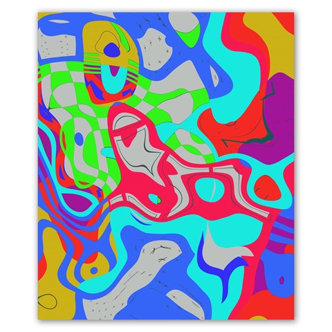 Colorful distorted shapes on a grey background                                                 Poster 20  x 24  from ArtsNow.com 20 x24  Poster - 1