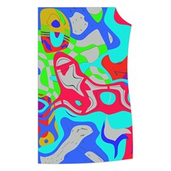 Colorful distorted shapes on a grey background                                                  Women s Button Up Puffer Vest from ArtsNow.com Front Left