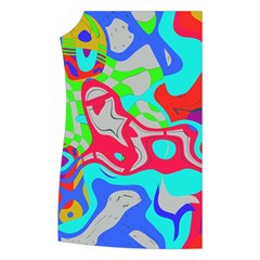 Colorful distorted shapes on a grey background                                                  Women s Button Up Puffer Vest from ArtsNow.com Front Right