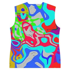 Colorful distorted shapes on a grey background                                                  Women s Button Up Puffer Vest from ArtsNow.com Back