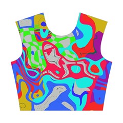 Colorful distorted shapes on a grey background                                                     Cotton Crop Top from ArtsNow.com Front