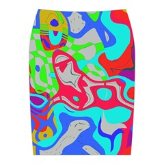 Colorful distorted shapes on a grey background                                                    Midi Wrap Pencil Skirt from ArtsNow.com Back