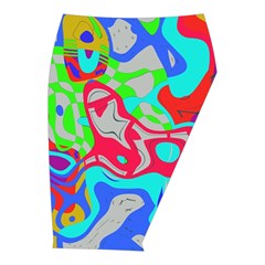 Colorful distorted shapes on a grey background                                                    Midi Wrap Pencil Skirt from ArtsNow.com  Front Right 