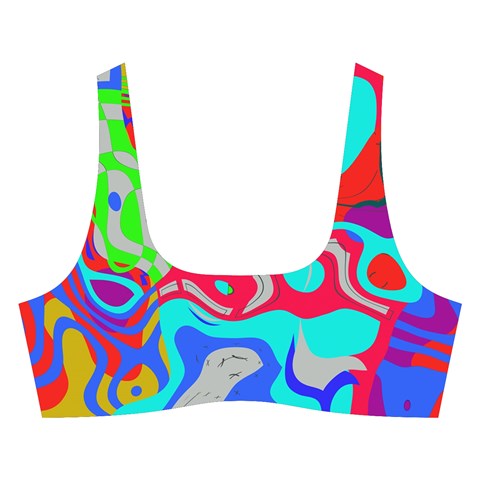 Colorful distorted shapes on a grey background                                                    Cross Back Hipster Bikini Set from ArtsNow.com Front