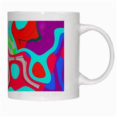 Colorful distorted shapes on a grey background                                                     White Mug from ArtsNow.com Right