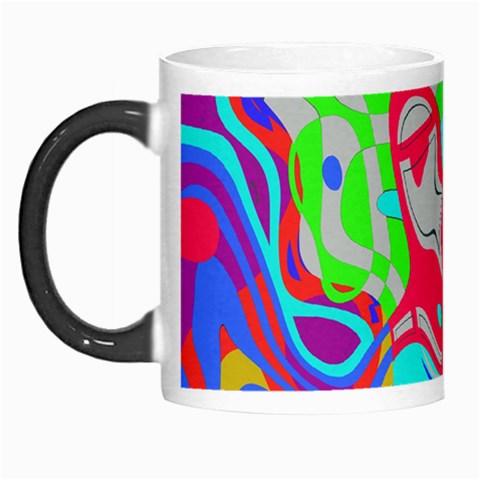 Colorful distorted shapes on a grey background                                                     Morph Mug from ArtsNow.com Left