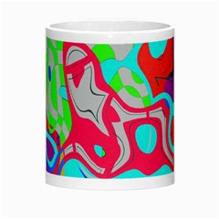 Colorful distorted shapes on a grey background                                                     Morph Mug from ArtsNow.com Center