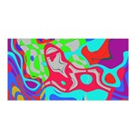 Colorful distorted shapes on a grey background                                                    Satin Wrap