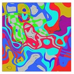 Colorful distorted shapes on a grey background                                                     Satin Scarf