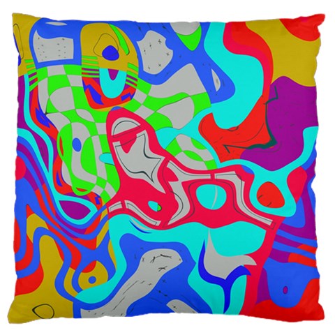 Colorful distorted shapes on a grey background                                                    Standard Flano Cushion Case (Two Sides) from ArtsNow.com Front