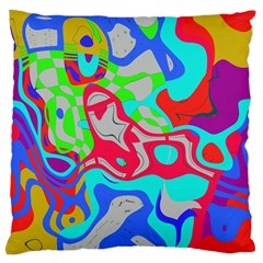 Colorful distorted shapes on a grey background                                                    Standard Flano Cushion Case (Two Sides) from ArtsNow.com Front