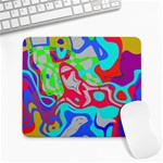 Colorful distorted shapes on a grey background                                                     Large Mousepad