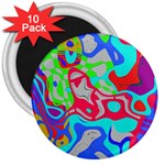 Colorful distorted shapes on a grey background                                                     3  Magnet (10 pack)