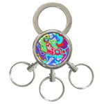 Colorful distorted shapes on a grey background                                                     3-Ring Key Chain