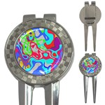 Colorful distorted shapes on a grey background                                                     3-in-1 Golf Divot