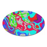 Colorful distorted shapes on a grey background                                                     Magnet (Oval)