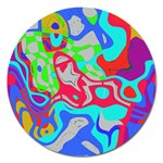 Colorful distorted shapes on a grey background                                                     Magnet 5  (Round)