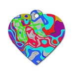 Colorful distorted shapes on a grey background                                                     Dog Tag Heart (One Side)