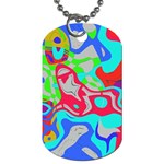 Colorful distorted shapes on a grey background                                                     Dog Tag (One Side)