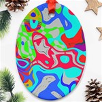 Colorful distorted shapes on a grey background                                                     Ornament (Oval)