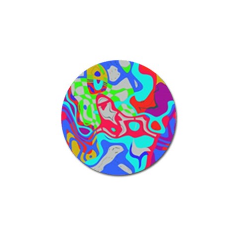 Colorful distorted shapes on a grey background                                                     Golf Ball Marker from ArtsNow.com Front